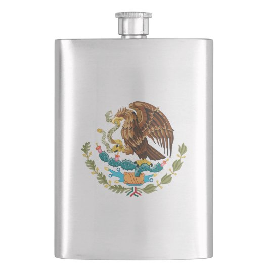 Mexiko-Wappen - Flagge Mexikos Flachmann (Vorderseite)