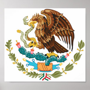 Mexiko-Wappen - Flagge Mexikos Poster