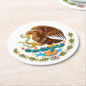 Mexiko-Wappen - Getränk Runder Pappuntersetzer (Angewinkelt)