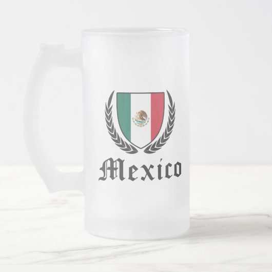 Mexiko-Wappen Mattglas Bierglas (Links)