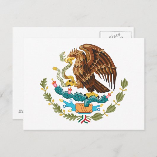 Mexiko-Wappen Postkarte (Vorne/Hinten)