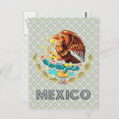 Mexiko-Wappen Postkarte (Vorne/Hinten)