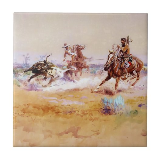 Mexiko - Western Art von Charles M Russell Fliese (Vorderseite)