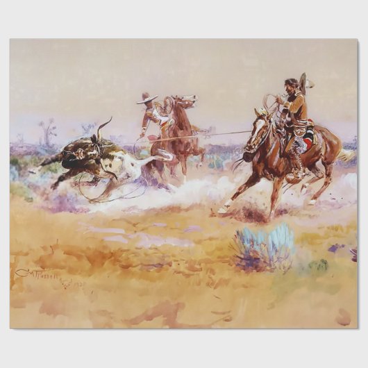 Mexiko - Western Art von Charles M Russell Geschenkpapier (Flach)