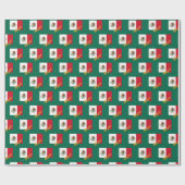 Mexiko Wrapping Paper, Green, Mexiko Flag Patriot Geschenkpapier (Flach)