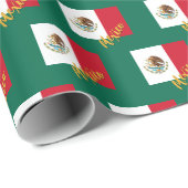 Mexiko Wrapping Paper, Green, Mexiko Flag Patriot Geschenkpapier (Rolleneckpunkt)