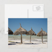 Mexiko, Yucatan-Halbinsel, Progreso. Strohdach Postkarte (Vorne/Hinten)