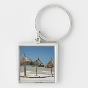 Mexiko, Yucatan-Halbinsel, Progreso. Strohdach Schlüsselanhänger