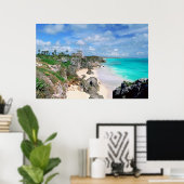 Mexiko, Yucatan, Halbinsel, Ruinen von Tulum, Maya Poster (Heimbüro)