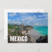 Mexiko, Yucatan, Halbinsel, Ruinen von Tulum, Maya Postkarte (Vorne/Hinten)