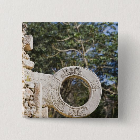 Mexiko, Yucatan, Uxmal. Uxmal, eine große Button (Vorderseite)