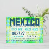 MEXIKO-Ziel Einladung Grundpapier (Stehend Vorderseite)