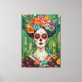 Mexikos ästhetischer Zuckerschädel Leinwanddruck (Vorderseite)