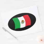 Mexikos Flaggenaufkleber Ovaler Aufkleber (Umschlag)