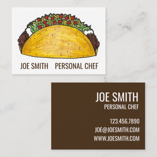 Mexikos Food Restaurant Beef Taco Persönlicher Koc Visitenkarte (Vorne/Hinten)