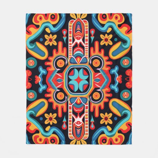 Mexikos Kunst des Huichol Fleecedecke (Vorderseite)