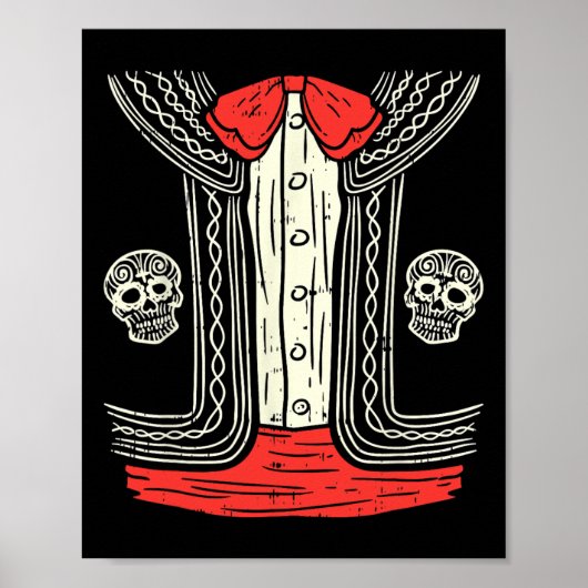 Mexikos Mariachi Halloween Kostüm Mexiko Anzug Fie Poster (Vorne)
