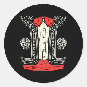 Mexikos Mariachi Halloween Kostüm Mexiko Anzug Fie Runder Aufkleber