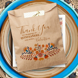Mexikos Western Erde Tone Boho Quinceanera Geschenktütchen