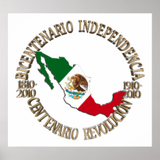 Mexikos zweihundertjährige und hundertjährige Feie Poster