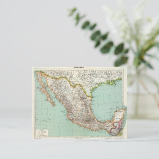 Mexique - Karte Mexikos (Stehend Vorderseite)