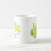 Meyer-Zitronen auf Küchentüchern Kaffeetasse (Mittel)