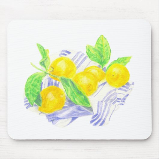 Meyer-Zitronen auf Küchentüchern Mousepad (Vorne)