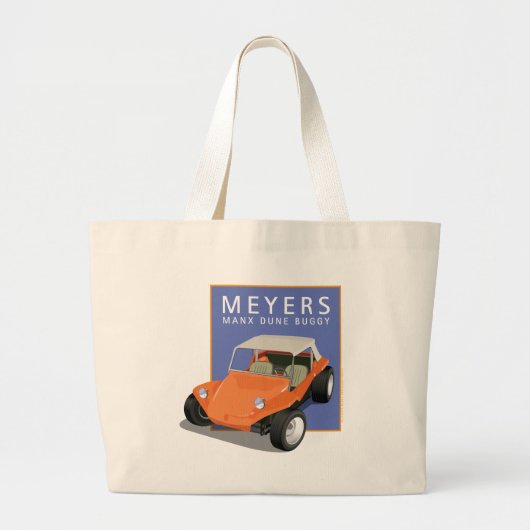Meyers Manx Orange mit Blue Box Jumbo Stoffbeutel (Vorne)