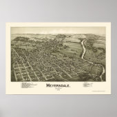 Meyersdale, PA Panoramic Map - 1900 Poster (Vorne)