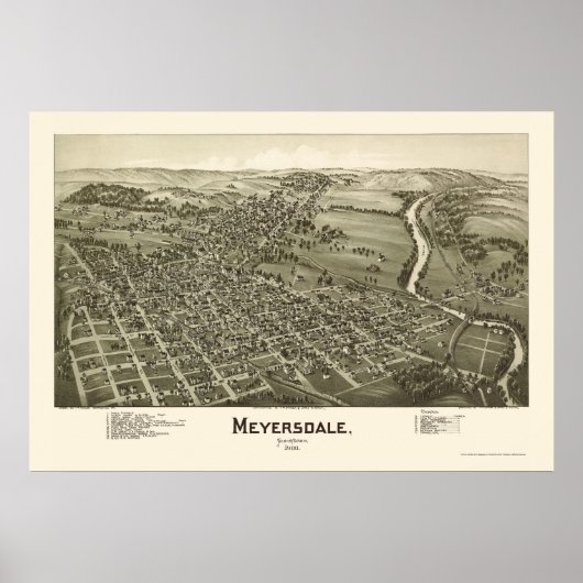 Meyersdale, PA Panoramic Map - 1900 Poster (Vorne)