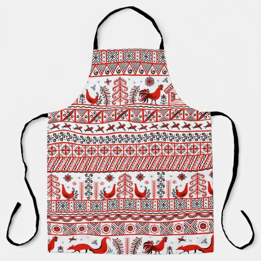 Mezen painting. Decorative seamless pattern. Chick Schürze (Vorderseite)