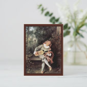 Mezzetin von Antoine Watteau Postkarte (Stehend Vorderseite)