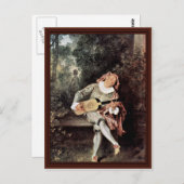 Mezzetin von Antoine Watteau Postkarte (Vorne/Hinten)