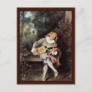 Mezzetin von Antoine Watteau Postkarte