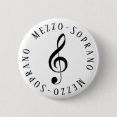 Mezzo-Soprano Singer Treble Clef Button (Vorderseite)