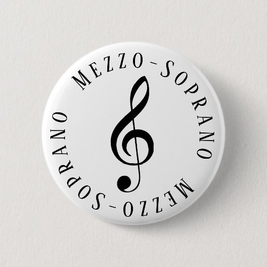 Mezzo-Soprano Singer Treble Clef Button (Vorderseite)