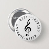 Mezzo-Soprano Singer Treble Clef Button (Vorne & Hinten)