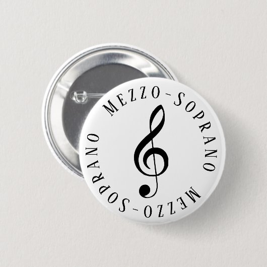 Mezzo-Soprano Singer Treble Clef Button (Vorne & Hinten)