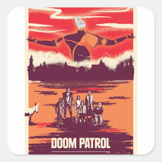 MF-Untergang Quadratischer Aufkleber (Vorderseite)