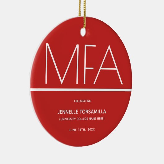 MFA-Grad-Abschluss von Keepake Keramik Ornament (Rechts)