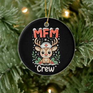 MFM Krankenpfleger Crew Rentier Weihnachten Xmas F Keramik Ornament