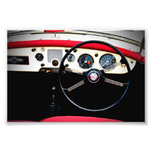 MG A Classic British Sports Car Interior Fotodruck