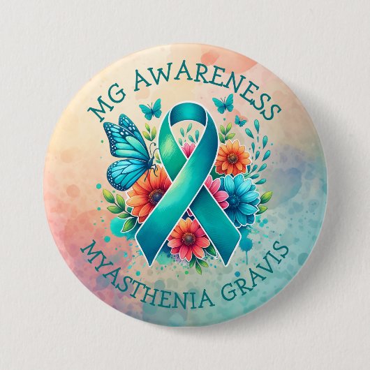 MG-Bewusstsein | Myasthenia Gravis Ribbon Button (Vorderseite)