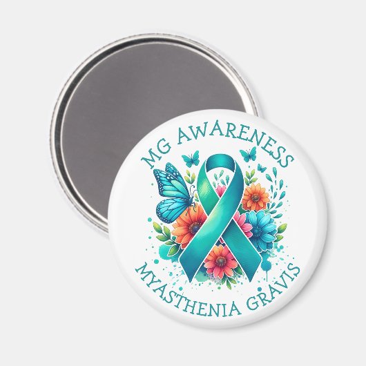 MG-Bewusstsein | Myasthenia Gravis Ribbon Magnet (Vorderseite/Rückseite)