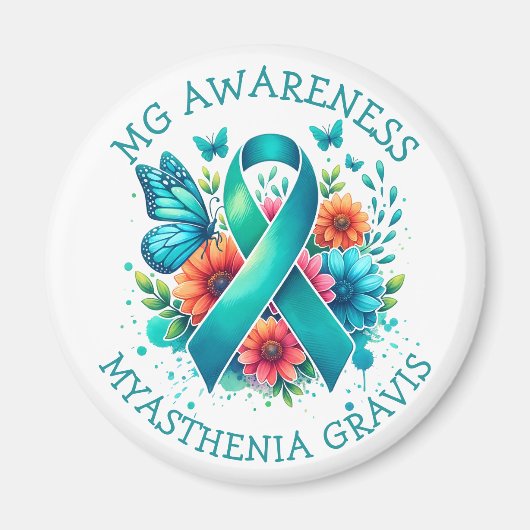 MG-Bewusstsein | Myasthenia Gravis Ribbon Magnet (Vorne)