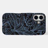 MG Black Botanical Pattern IPhone Fall Case-Mate iPhone Hülle (Rückseite (Horizontal))