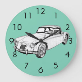 MG Cabrio-Sportwagen Große Wanduhr
