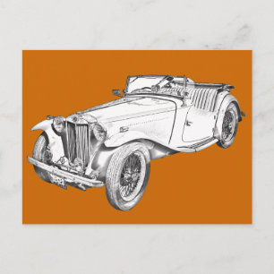 MG Cabriolet für antike Fahrzeuge Postkarte