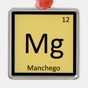 Mg - Käse aus Manchego Chemie Periodische Tabelle Ornament Aus Metall