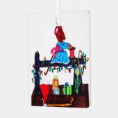 MG. MAUS MACHT EINE WEIHNACHTSMANNMÜTZE ORNAMENT AUS METALL (Vorderseite links)